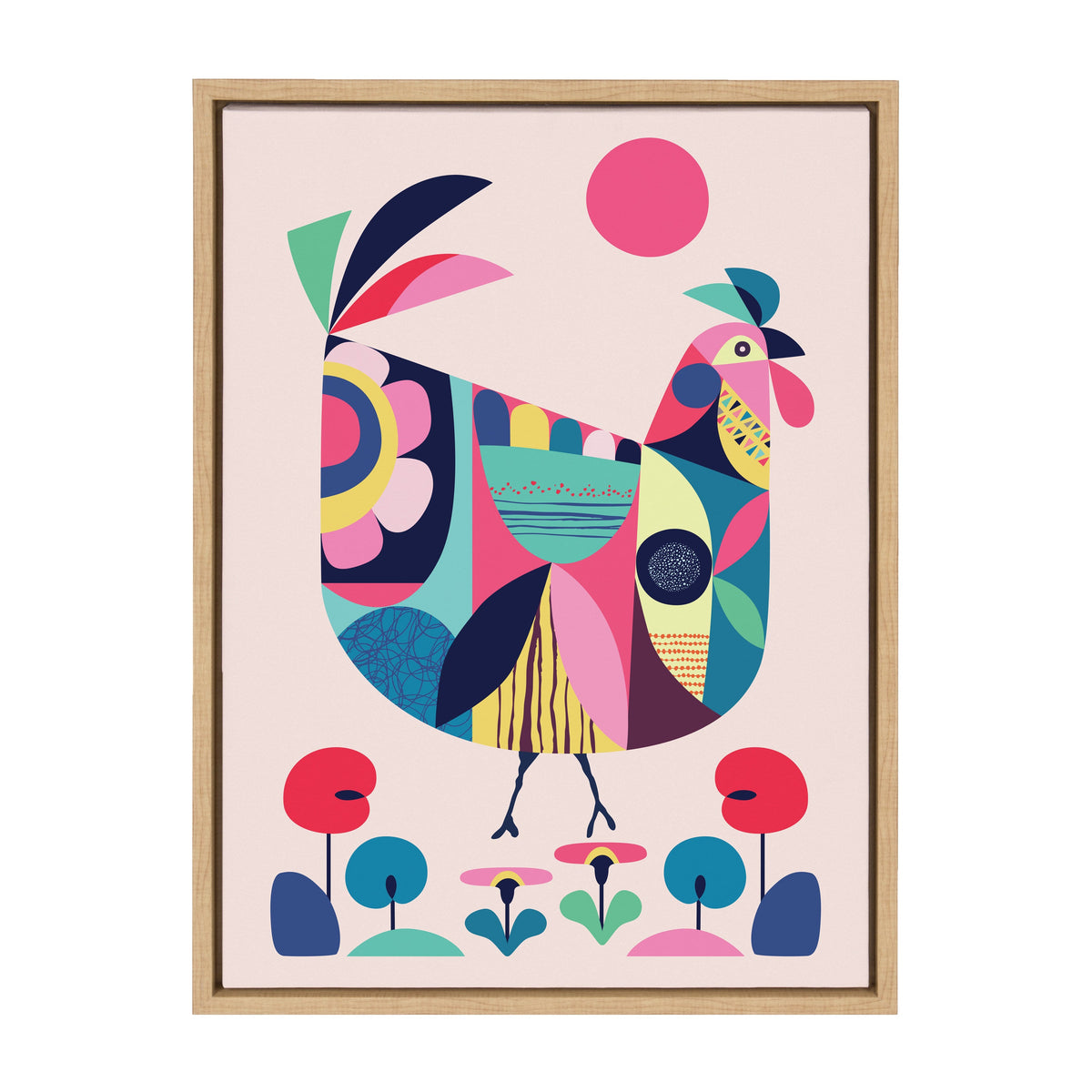 Sylvie Mid Century Modern Wyandotte Framed Canvas by Rachel Lee of My Dream Wall