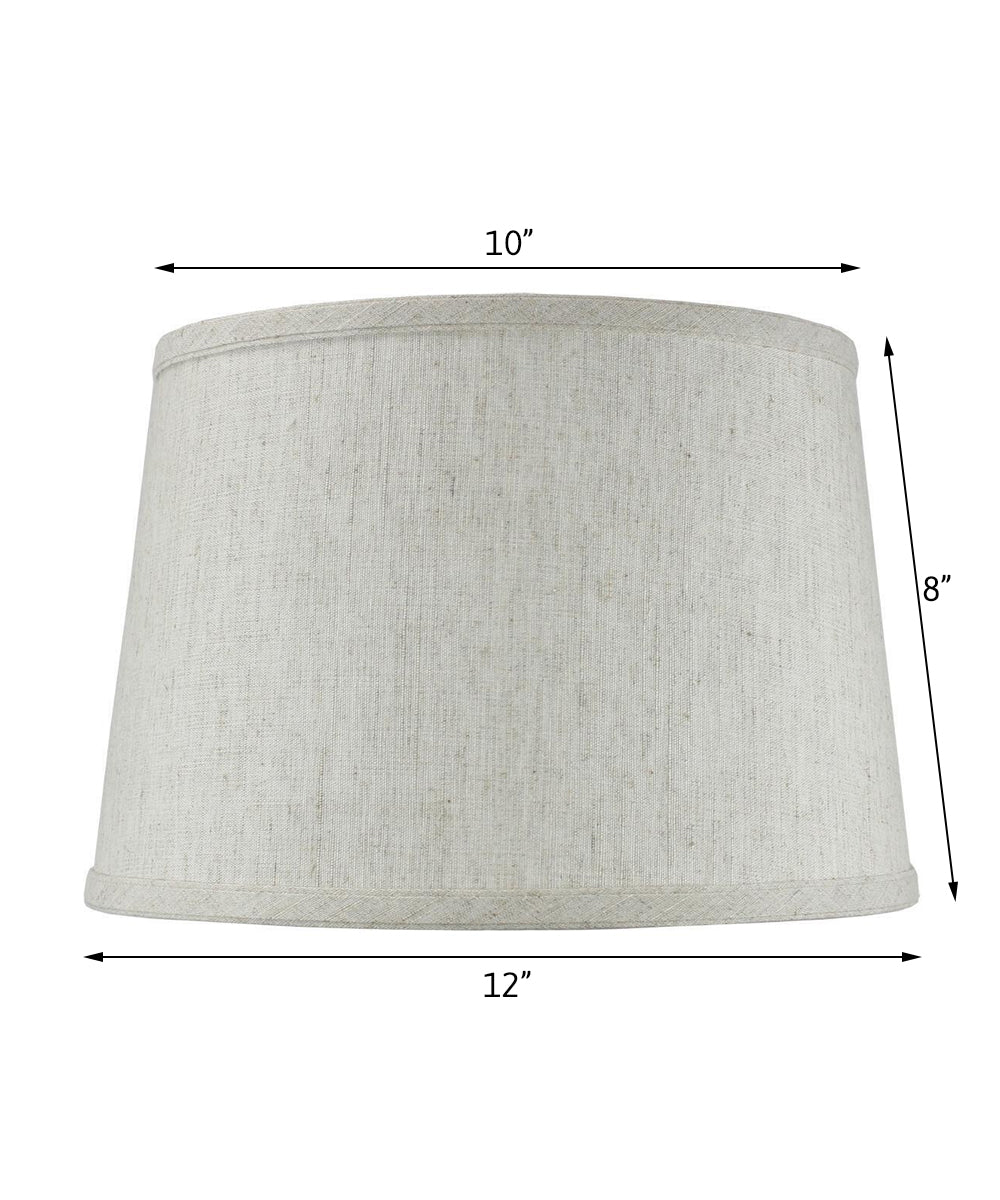 Home Concept Shallow Drum Hardback Lamp Shade, Textured Oatmeal, 12"W x 8" Slant Height