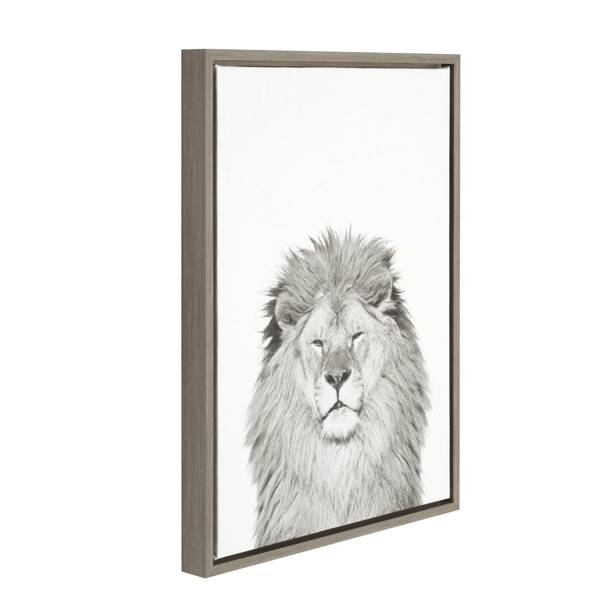 Sylvie Lion Framed Canvas by Simon Te Tai