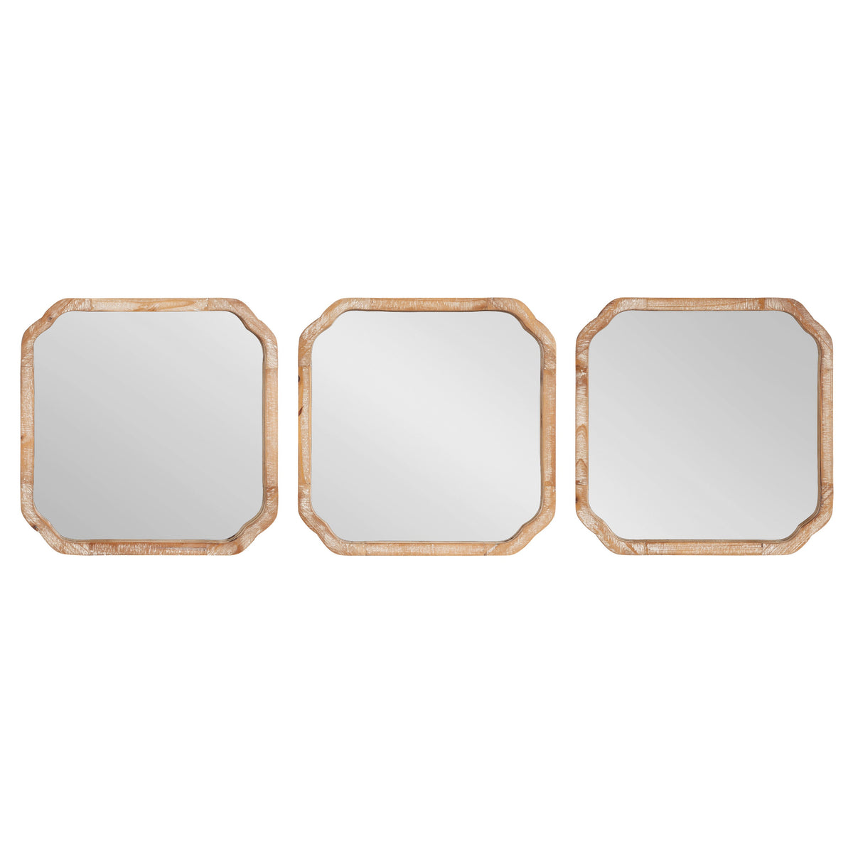 Marston Scalloped Wood Wall Mirrors, Set of 3