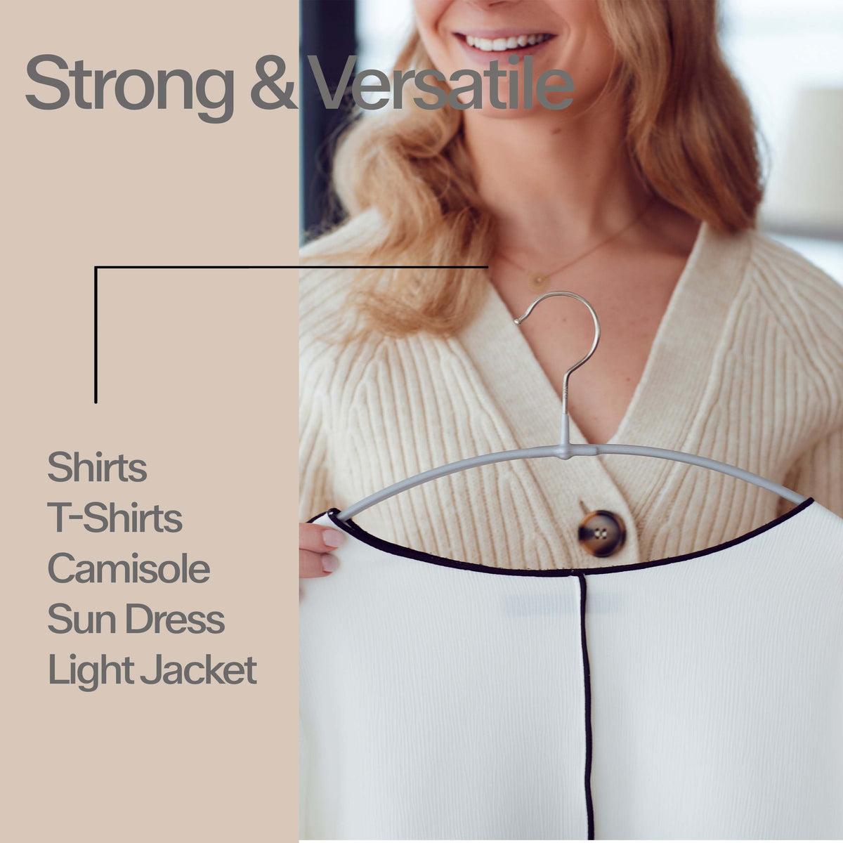 MAWA Euro Ultra Thin 40-PT Hanger, Latte