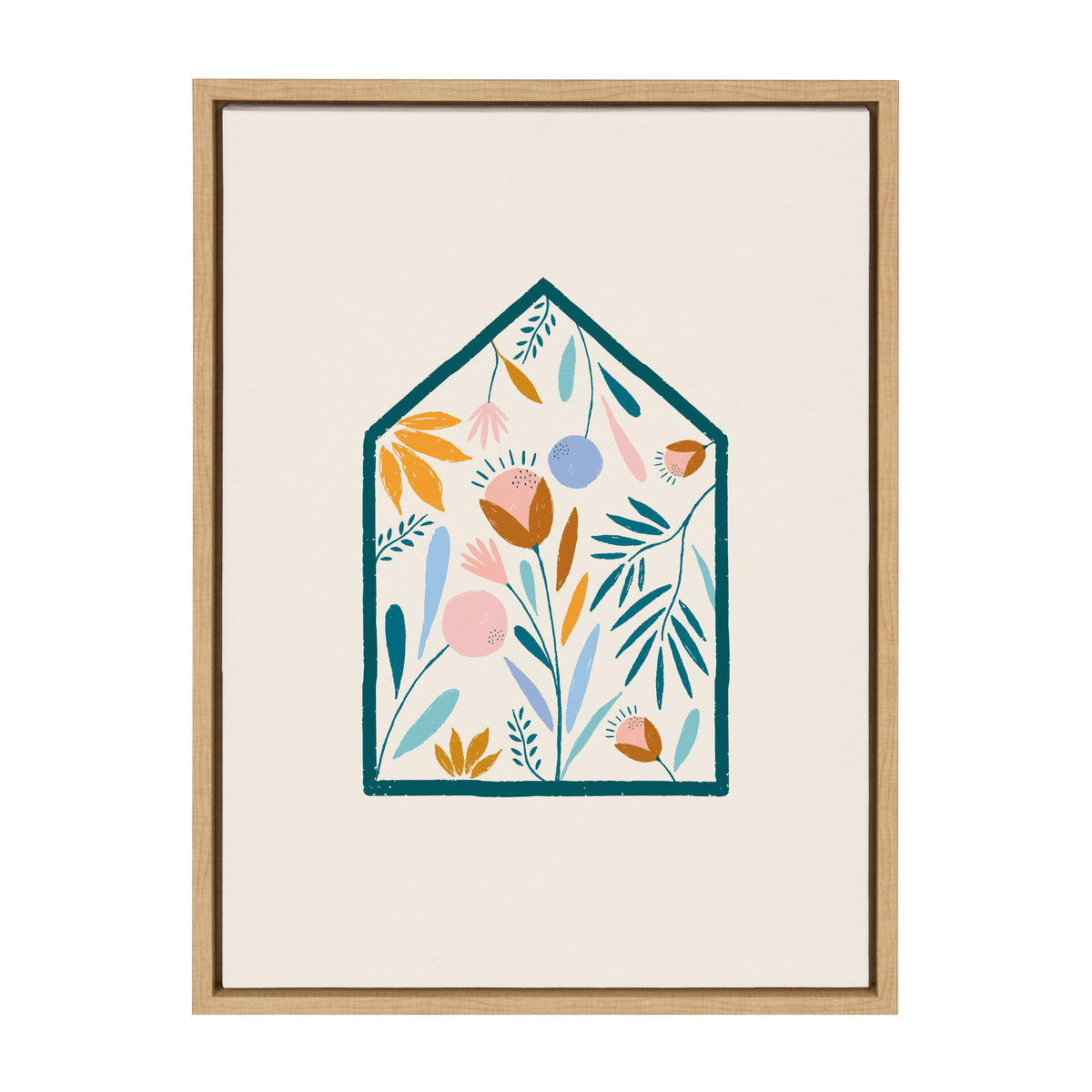 Sylvie Flower House Framed Canvas by Duchess Plum