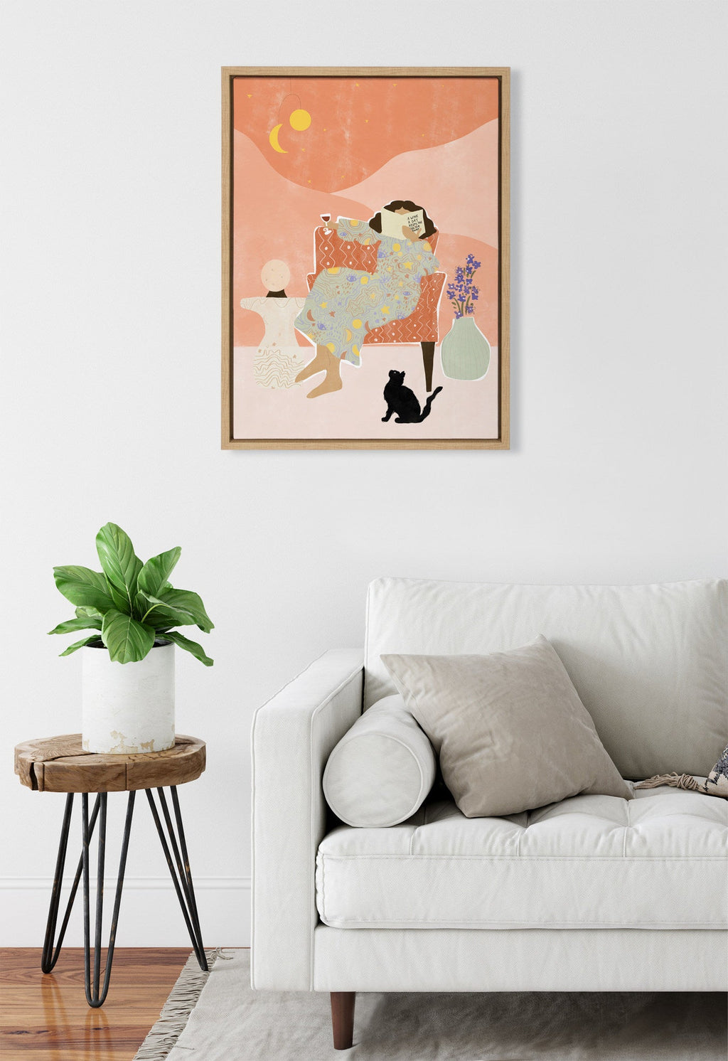 Sylvie A Wine a Day Keeps the Doctor Away Framed Canvas by Alja Horvat