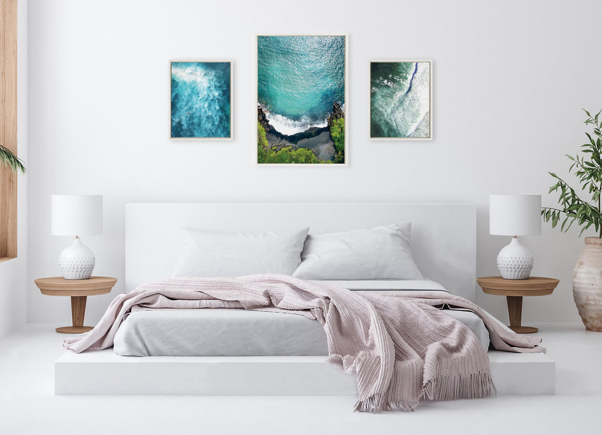 Sylvie Maui Black Sands Beach Framed Canvas Set of 3 by Rachel Bolgov