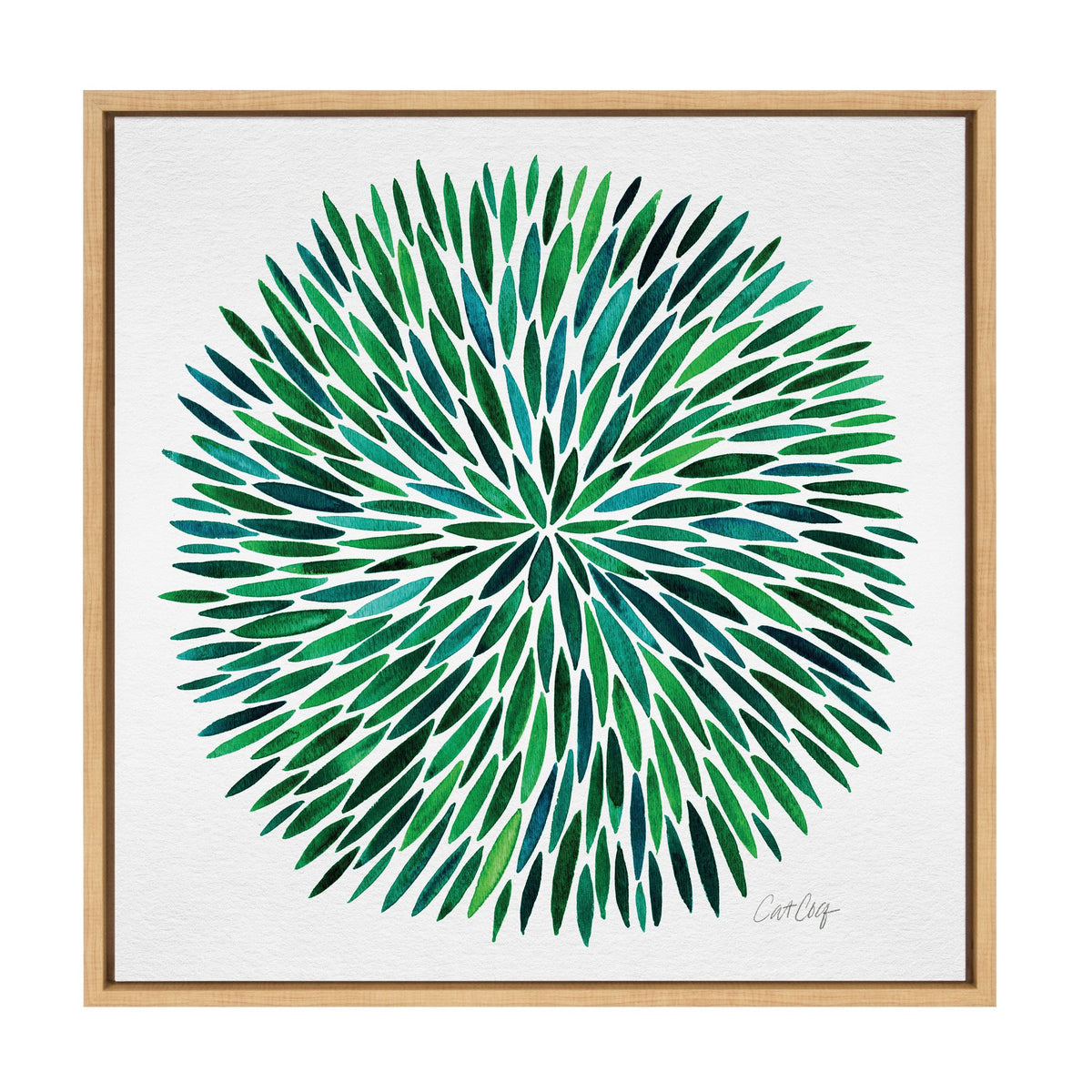 Sylvie Watercolor Burst Framed Canvas by Cat Coquillette