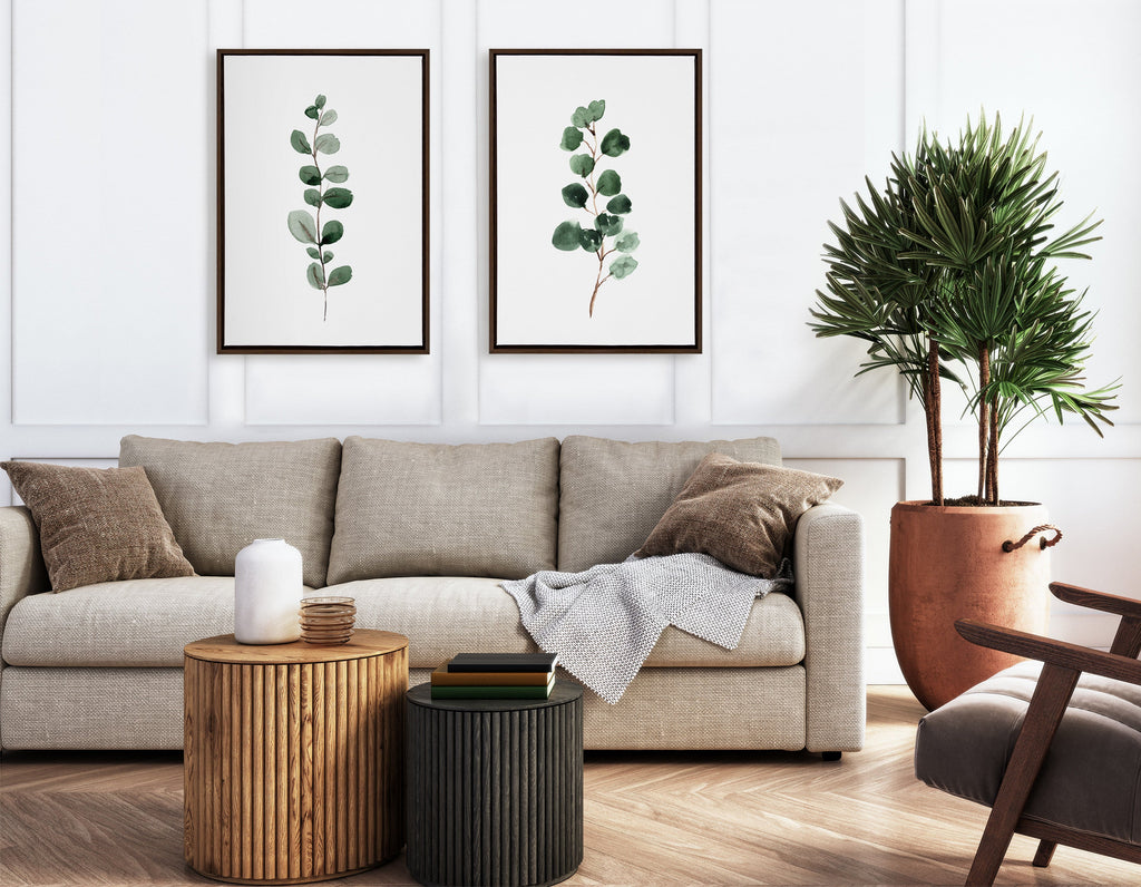 Sylvie Eucalyptus 3b Framed Canvas by Maja Mitrovic of Makes My Day Happy