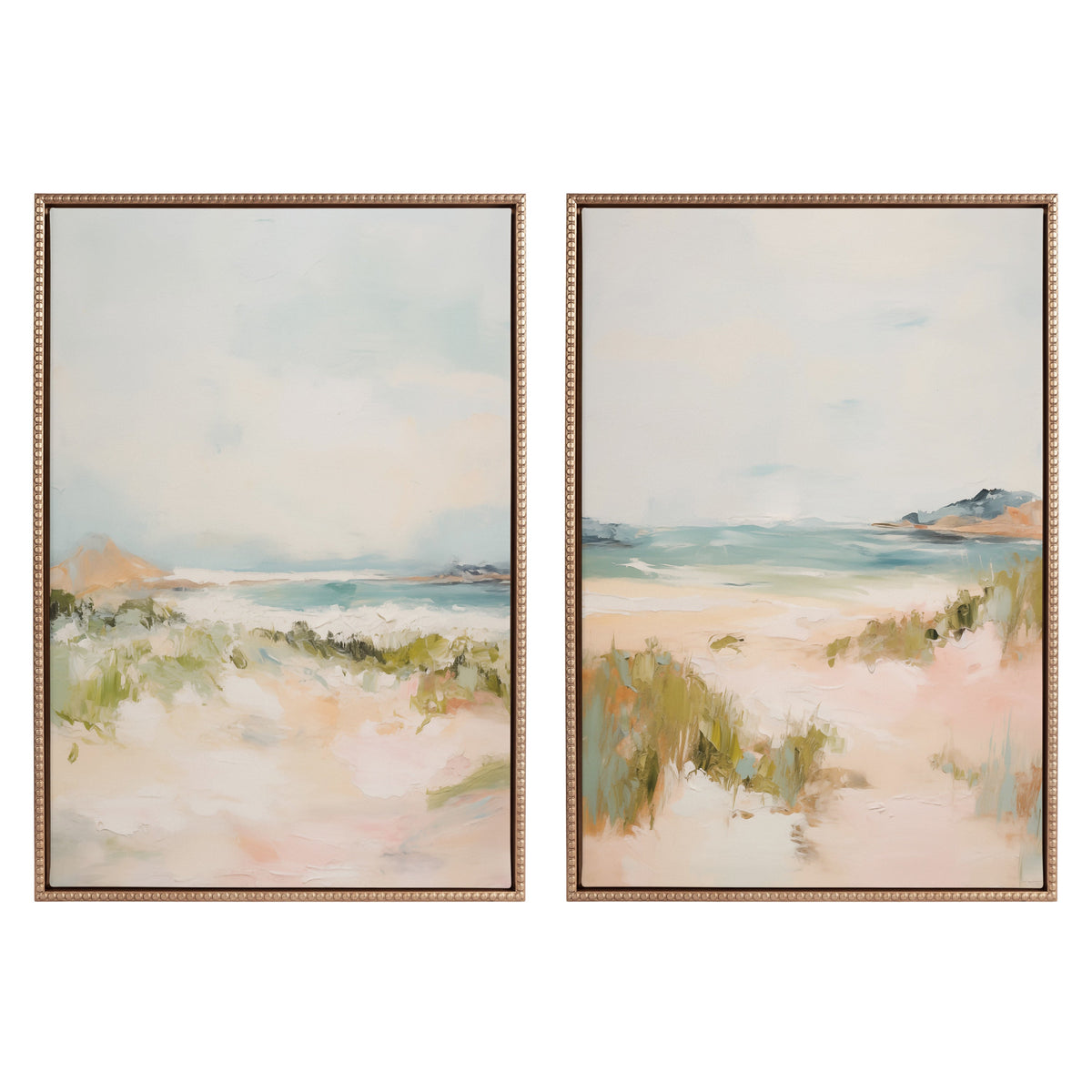 Sylvie Beaded Tranquil Landscape III and V Framed Canvas Art Set of 2 by Amy Lighthall