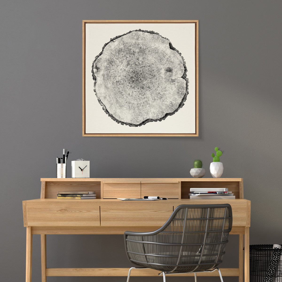 Sylvie Tree Rings Linen Framed Canvas by Emiko and Mark Franzen of F2Images