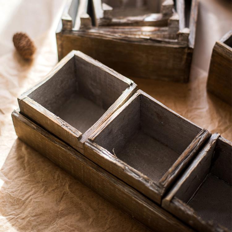 Solid Wood Table Box Set, 4 Pieces