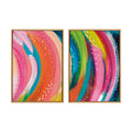 Sylvie Bright Abstract Left and Right Framed Canvas Art Set of 2 by Jessi Raulet of Ettavee