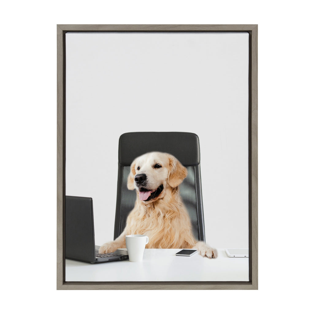 Sylvie I’m Denzel, President Framed Canvas by The Creative Bunch Studio