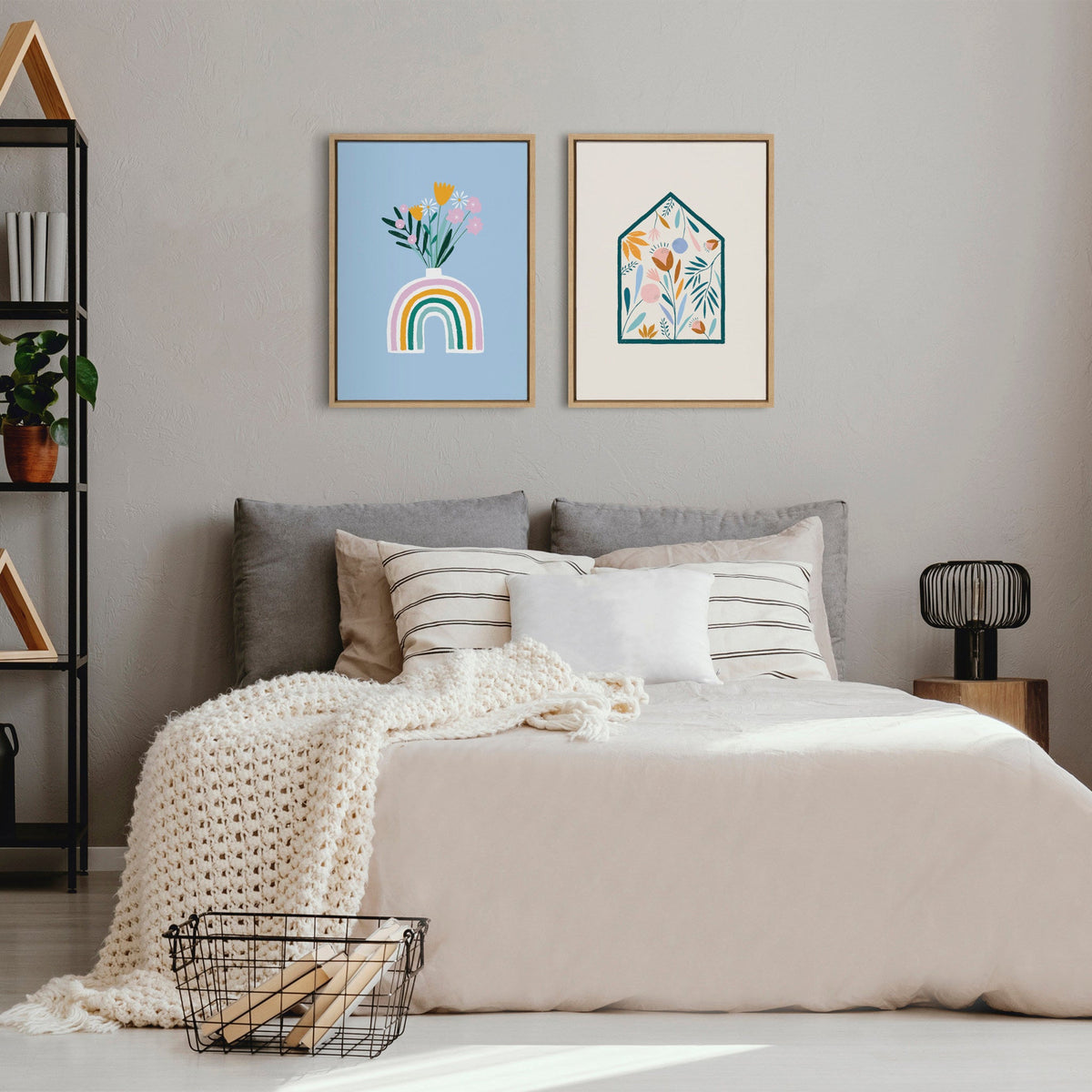 Sylvie Flower House Framed Canvas by Duchess Plum