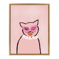 Sylvie Cat in Pearls Framed Canvas by Bouffants and Broken Hearts