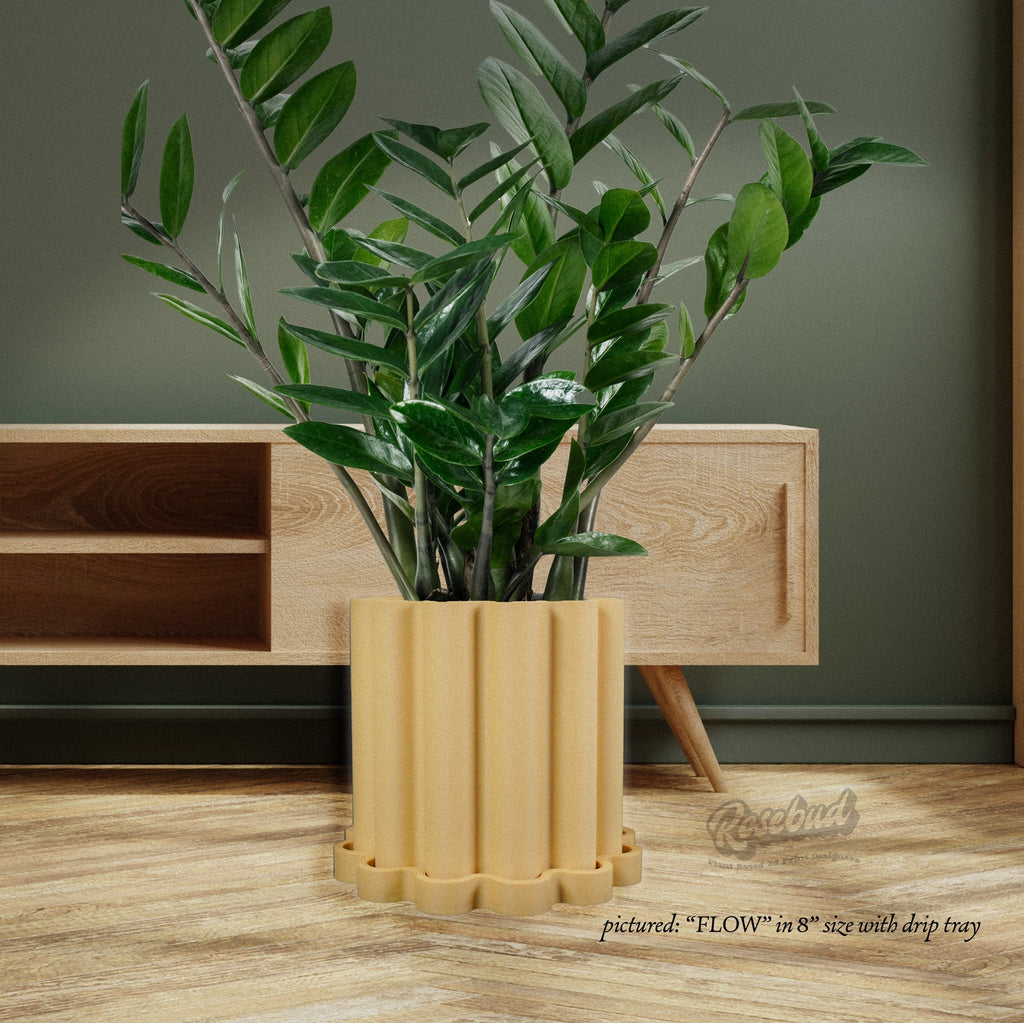 Funky Flow Planter with Drainage and Unique Tray