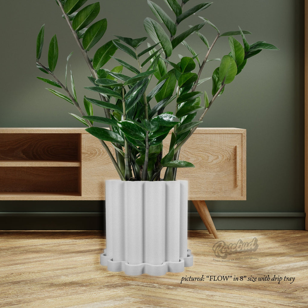 Funky Flow Planter with Drainage and Unique Tray