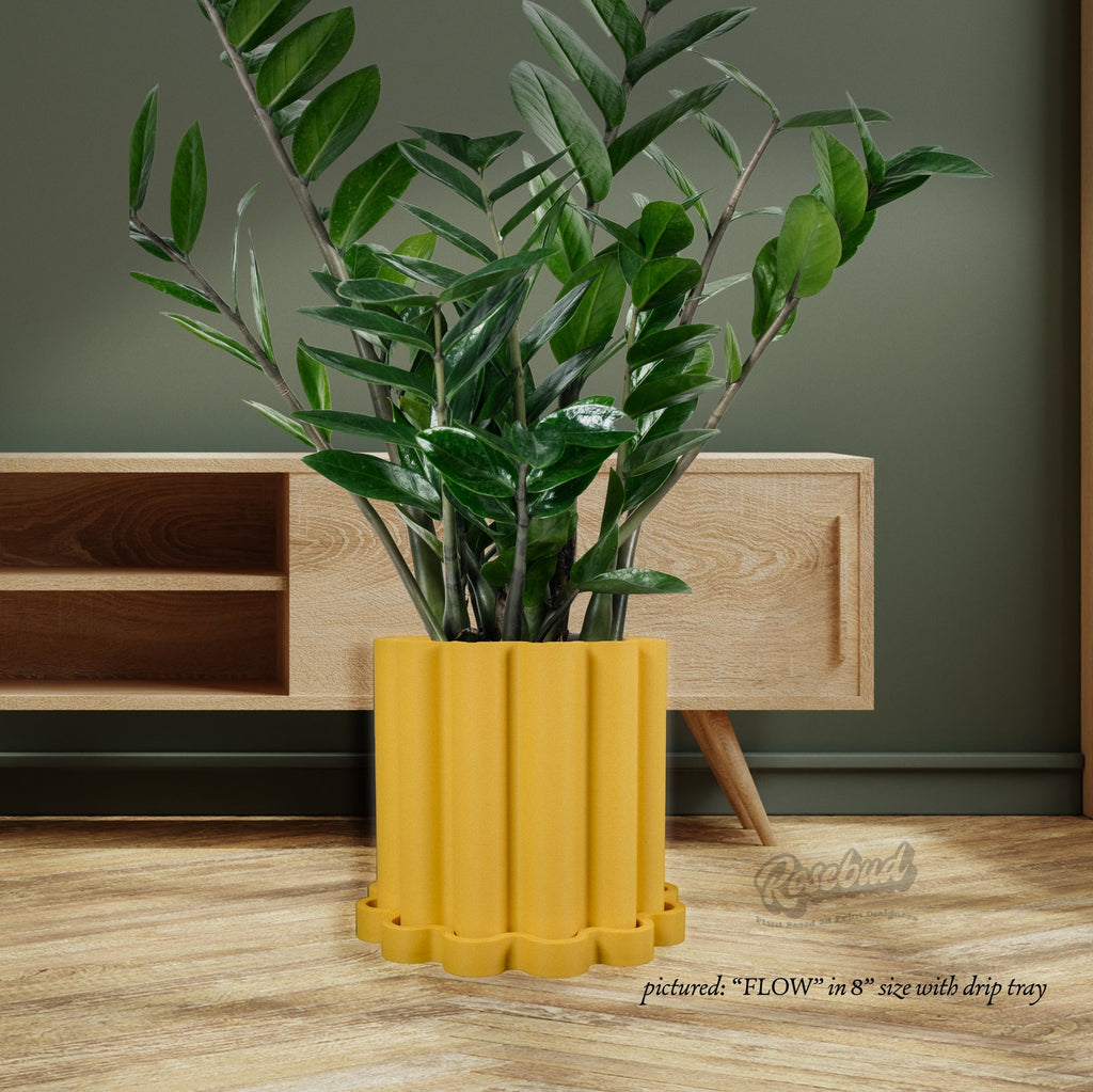 Funky Flow Planter with Drainage and Unique Tray