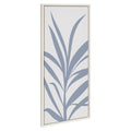 Sylvie Mid Century Retro Jungle Botanical Light Blue Framed Canvas by The Creative Bunch Studio