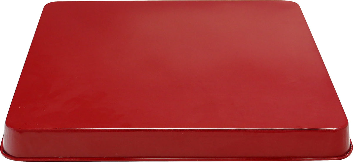 Reston Lloyd Calypso Basics 4-Piece Square Tin Burner Cover Set for Gas Stoves, Red