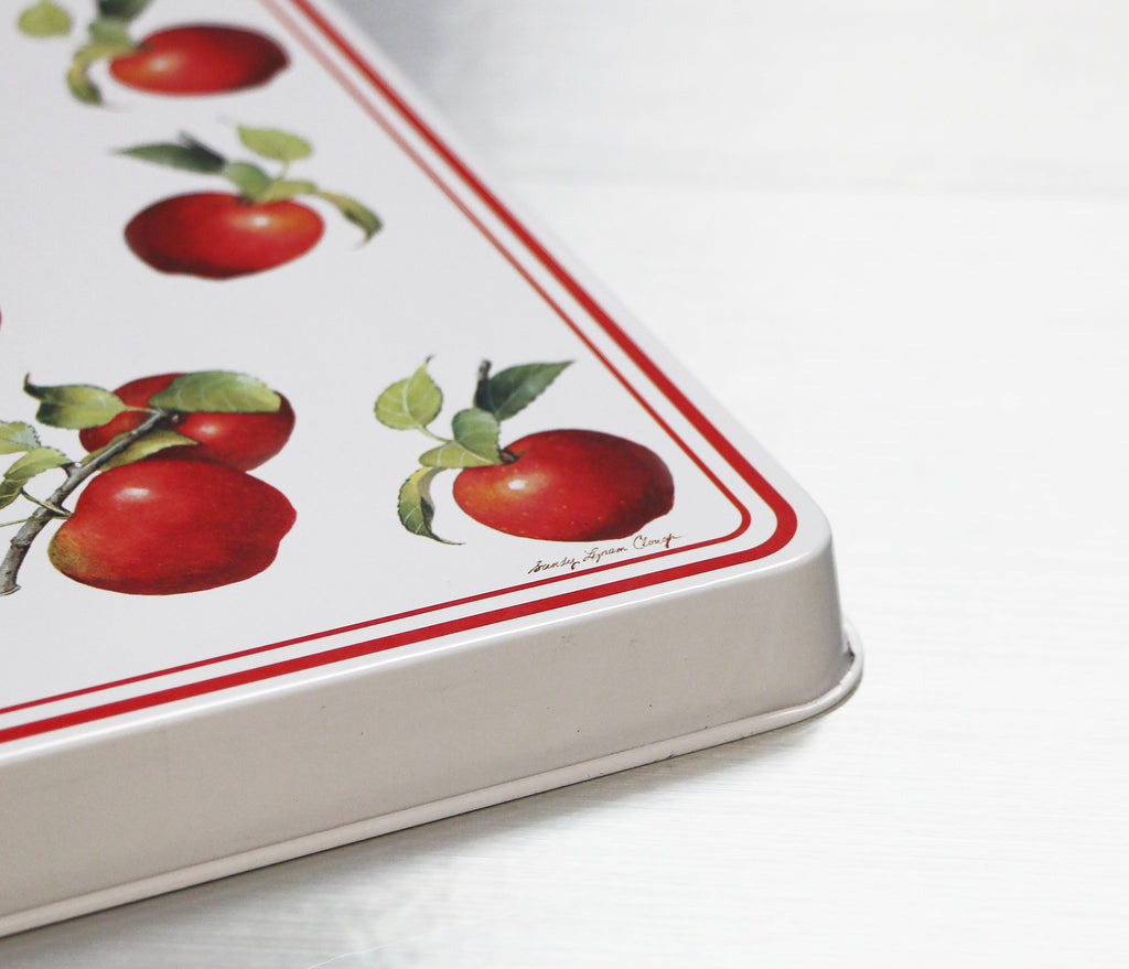 Reston Lloyd Calypso Basics 4-Piece Square Tin Burner Cover Set for Gas Stoves, Heirloom Apple