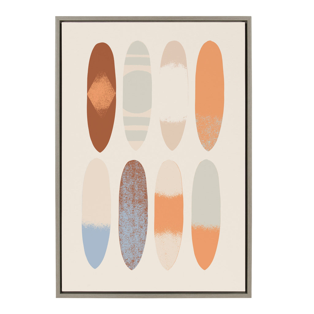 Sylvie Sea Breeze Board Pattern Framed Canvas by Hannah Beisang