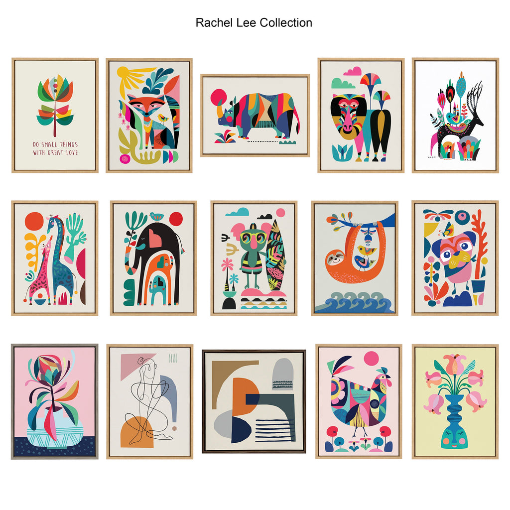 Sylvie Mid Century Modern Mountains Blue Framed Canvas Set by Rachel Lee of My Dream Wall
