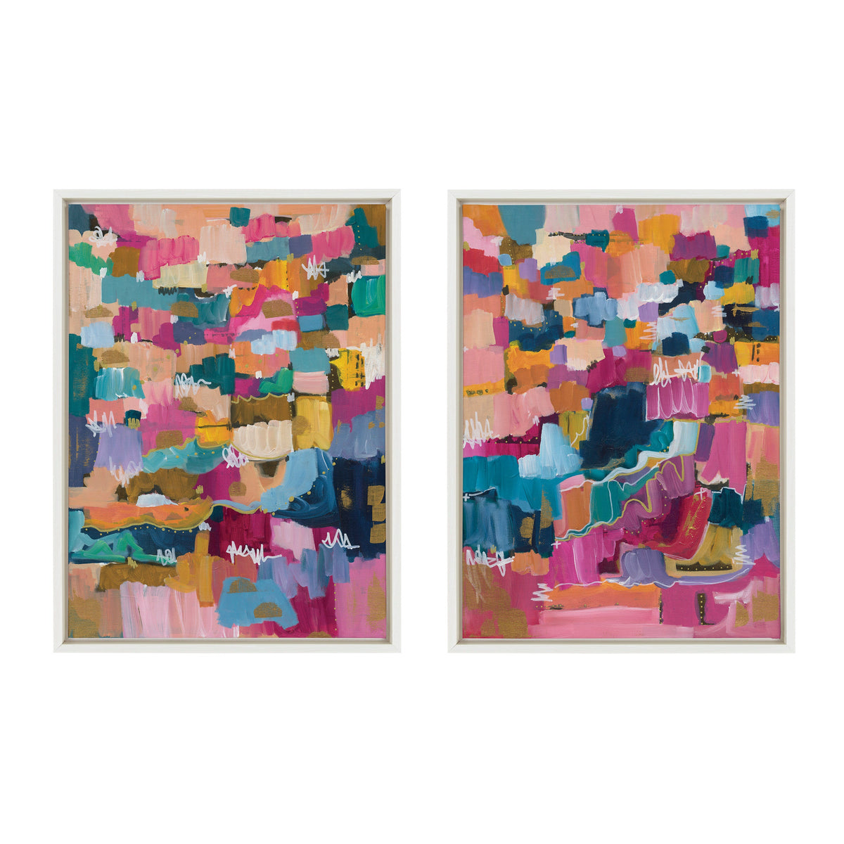 Sylvie Applause Framed Canvas Set of 2 by Leah Nadeau