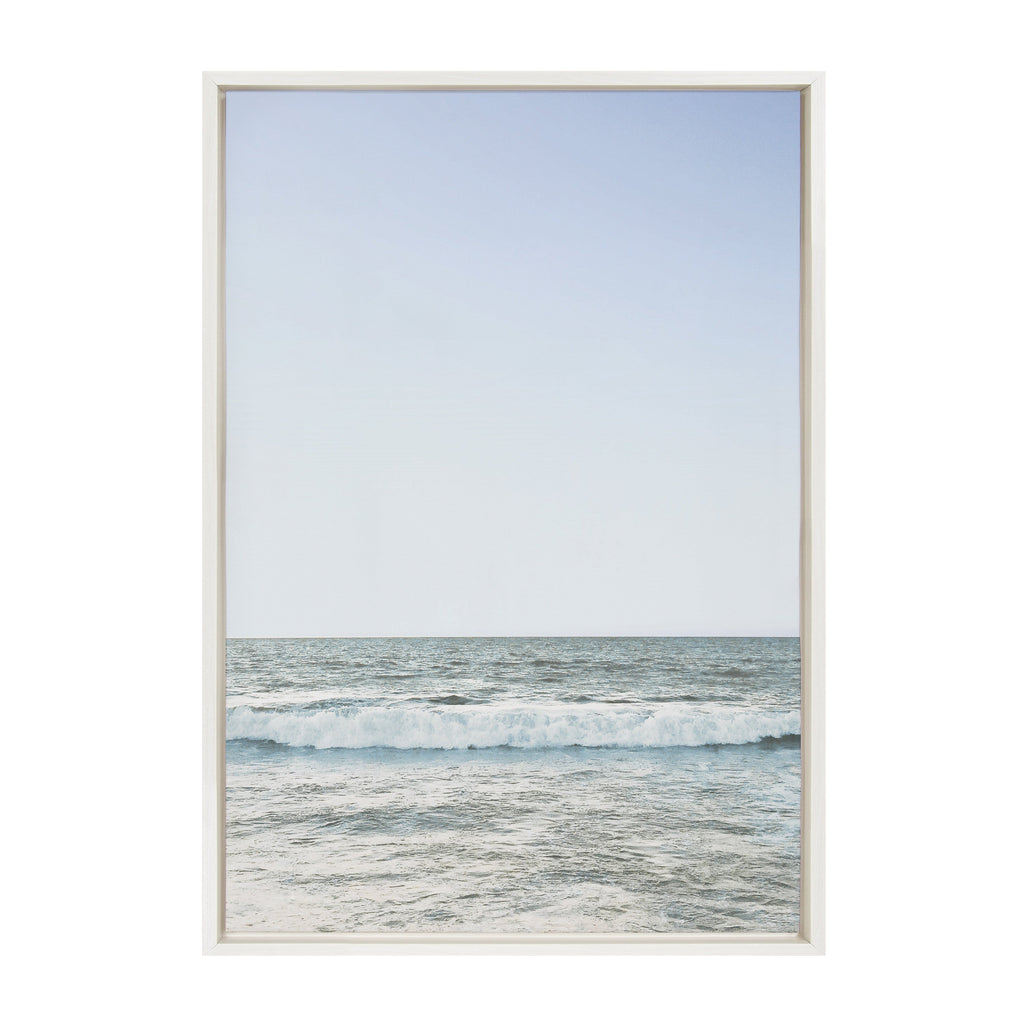 Sylvie Pale Blue Sea Framed Canvas by The Creative Bunch Studio