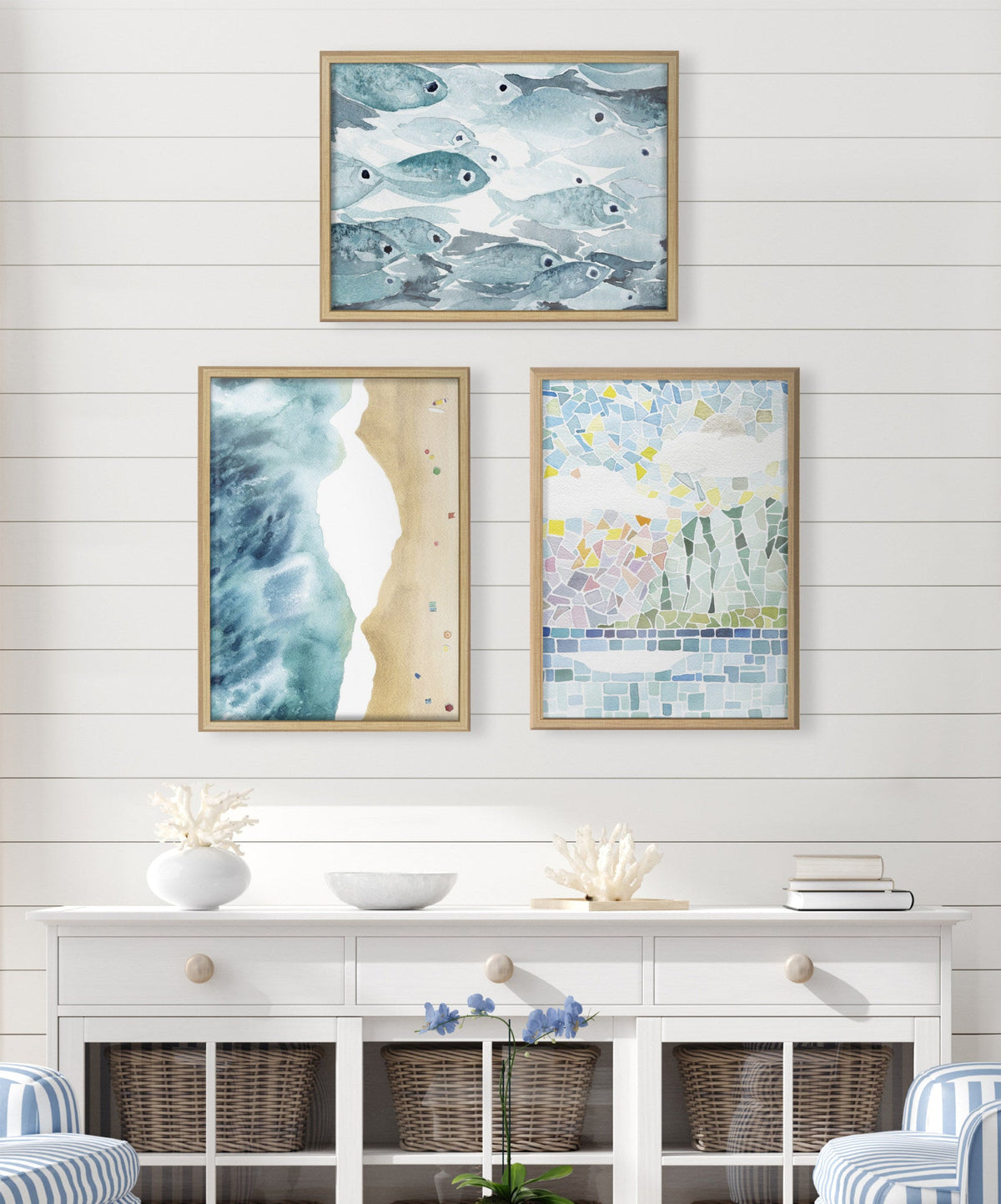 Blake Aholehole Framed Printed Glass by Janet Meinke-Lau