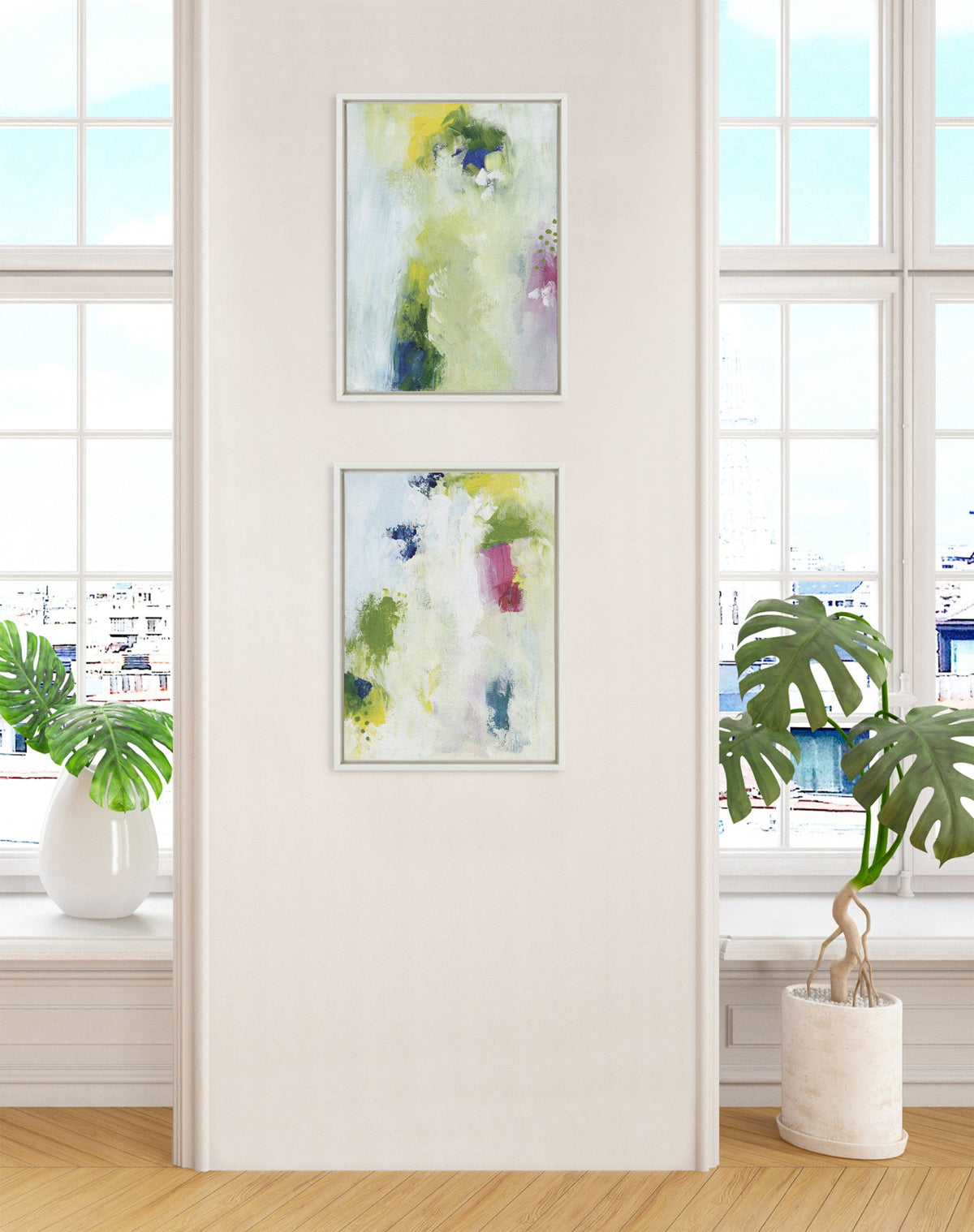 Sylvie Dreamy Maple Forest I and II Framed Canvas Art Set of 2 by Nikita Jariwala