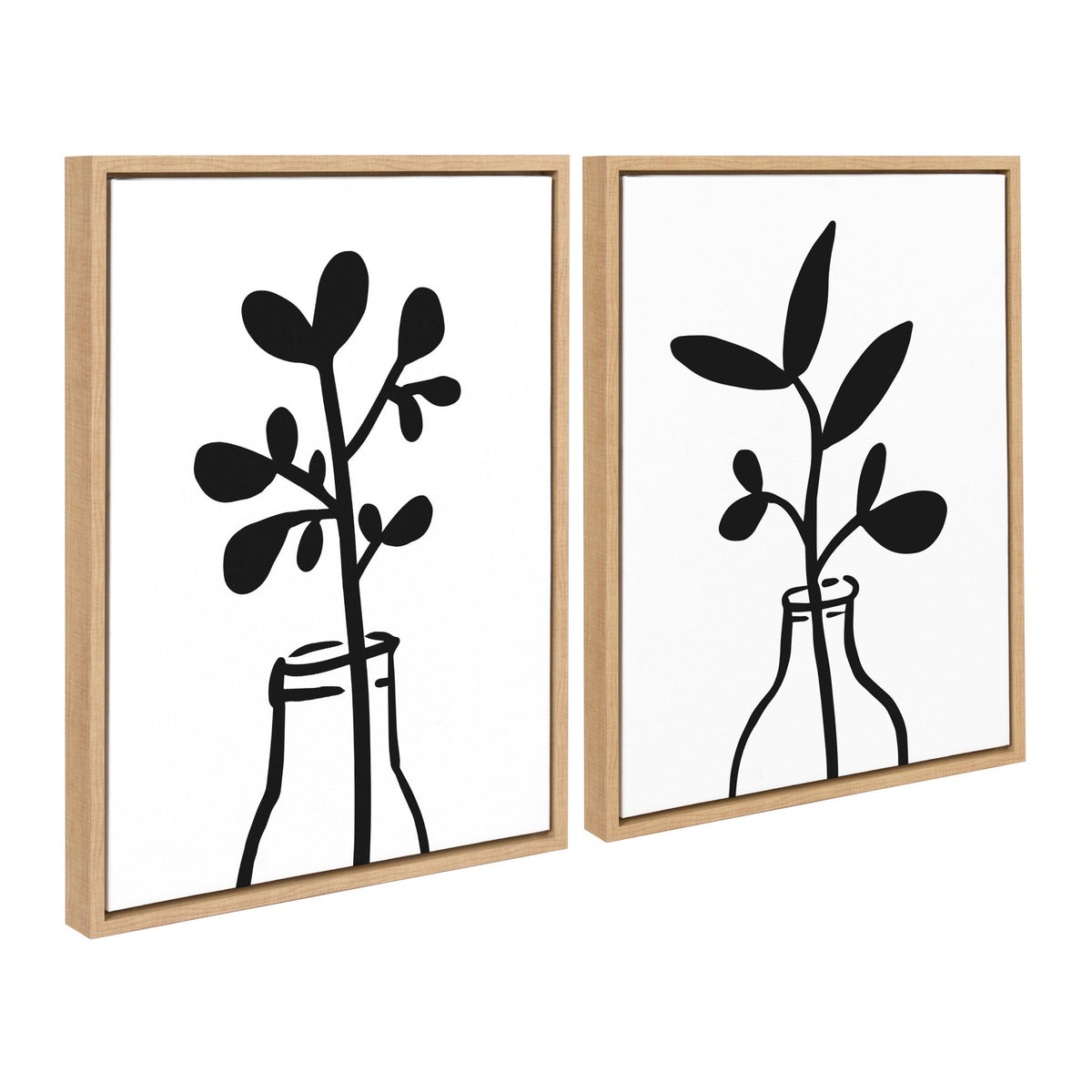 Sylvie Modern Botanical Framed Canvas Set of 2 by The Creative Bunch Studio