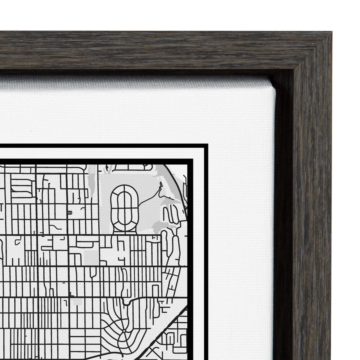 Sylvie Seattle Modern Map Framed Canvas by Jake Goossen