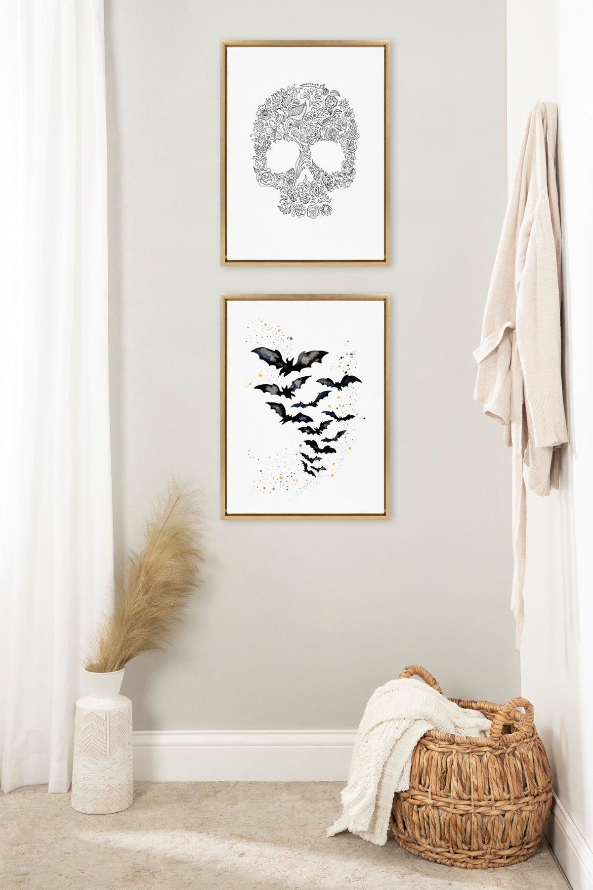 Sylvie Goth Bats Framed Canvas by Viola Kreczmer