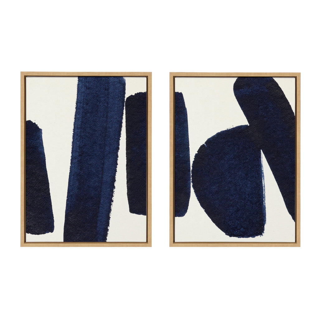 Sylvie Japandi 26 1 and 2 Framed Canvas Art Set of 2 by Rocket Jack
