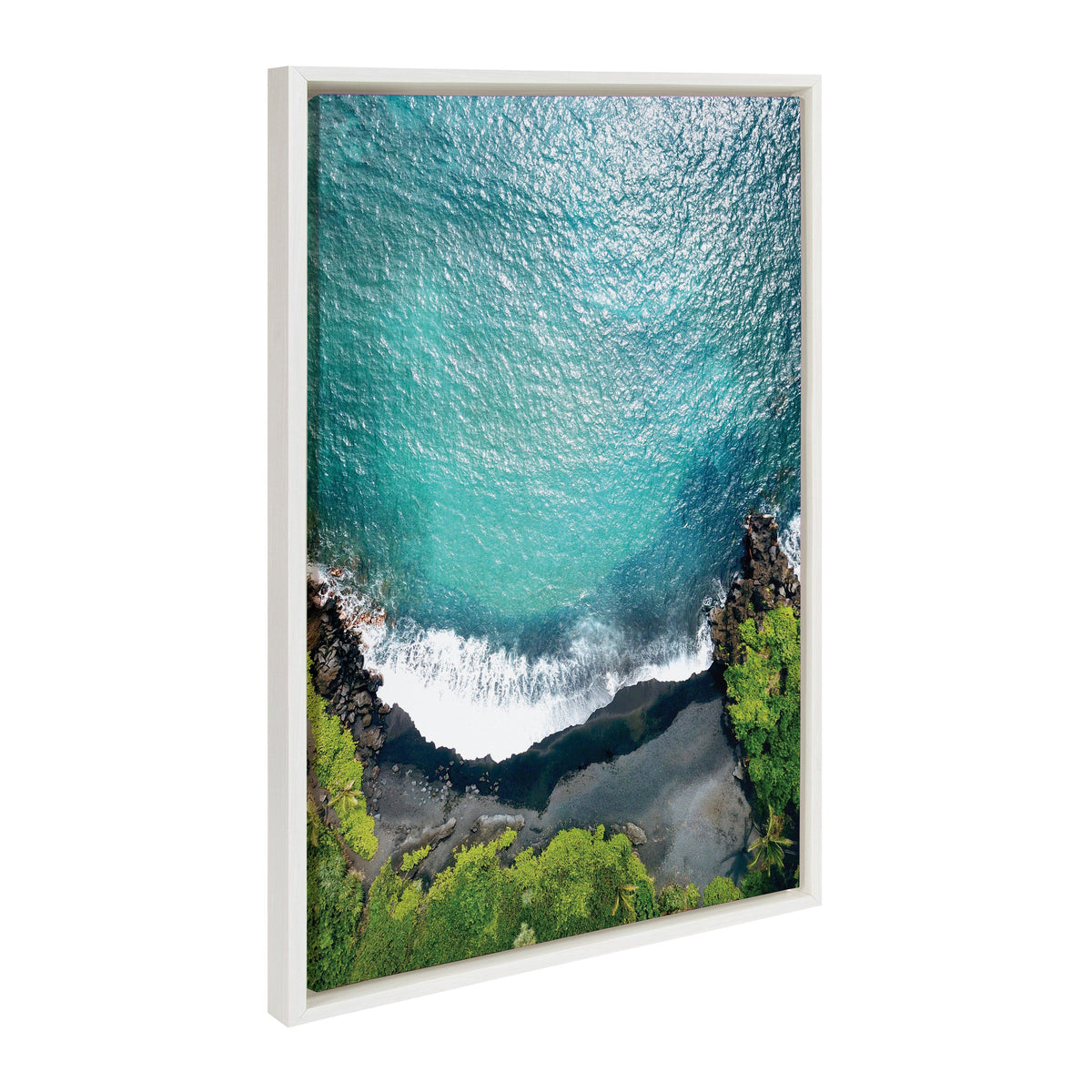 Sylvie Maui Black Sands Beach Framed Canvas Set of 3 by Rachel Bolgov