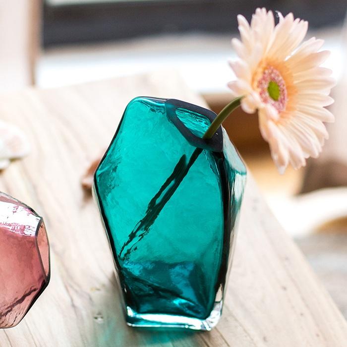 Hand-Blown Glass Vase in Various Colors