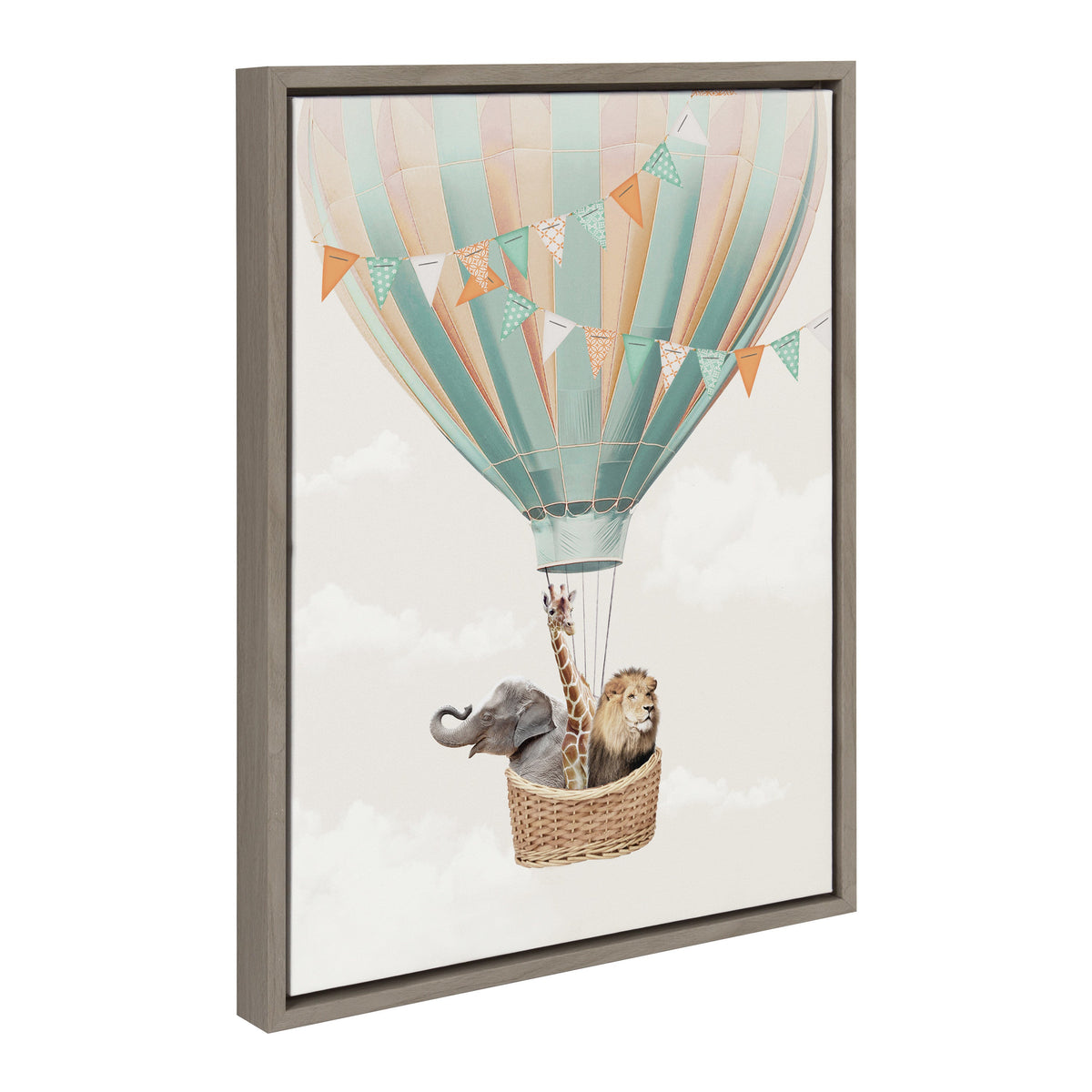 Sylvie Hot Air Balloon Travel Framed Canvas by July Art Prints