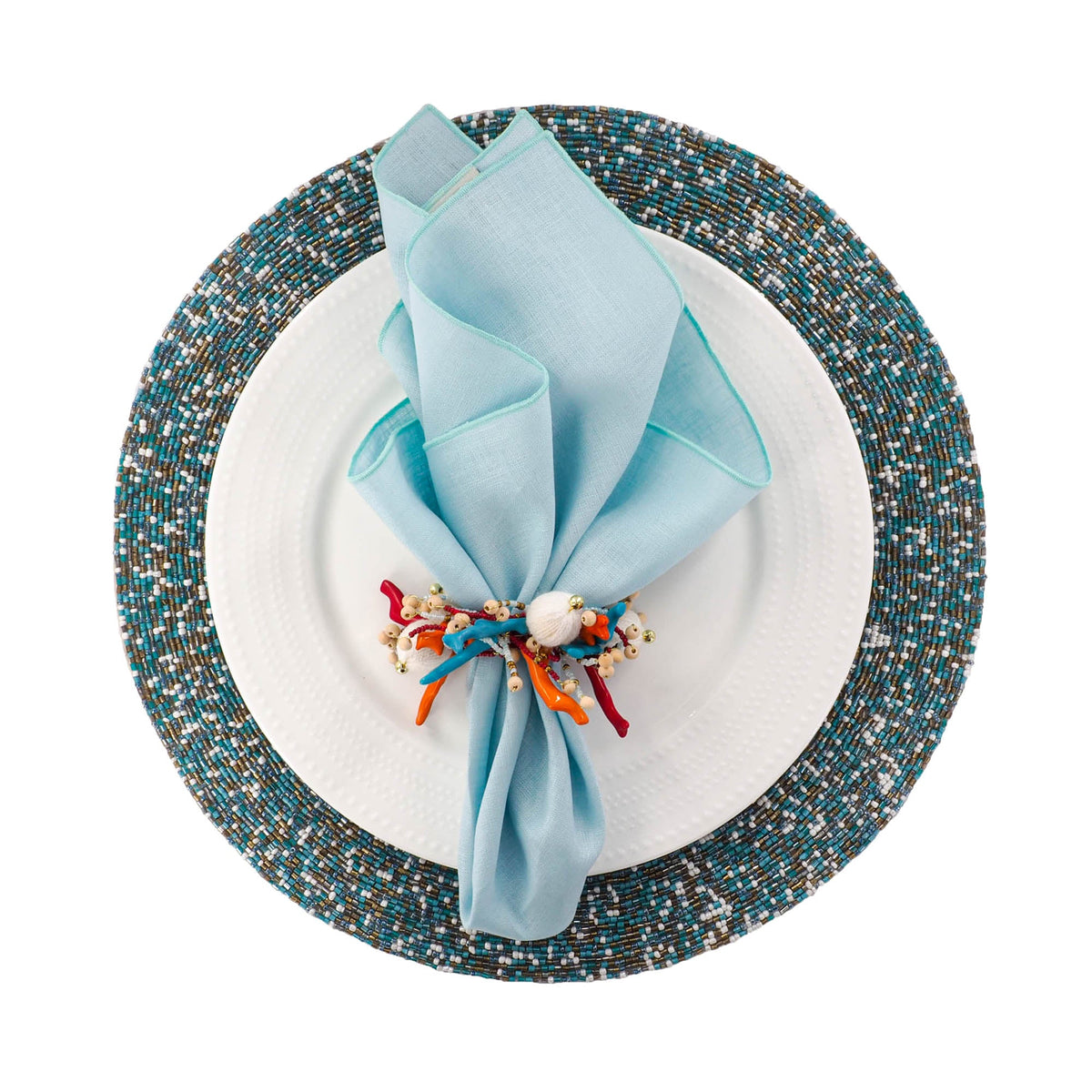 Green Linen Dinner Napkins, Set of 4