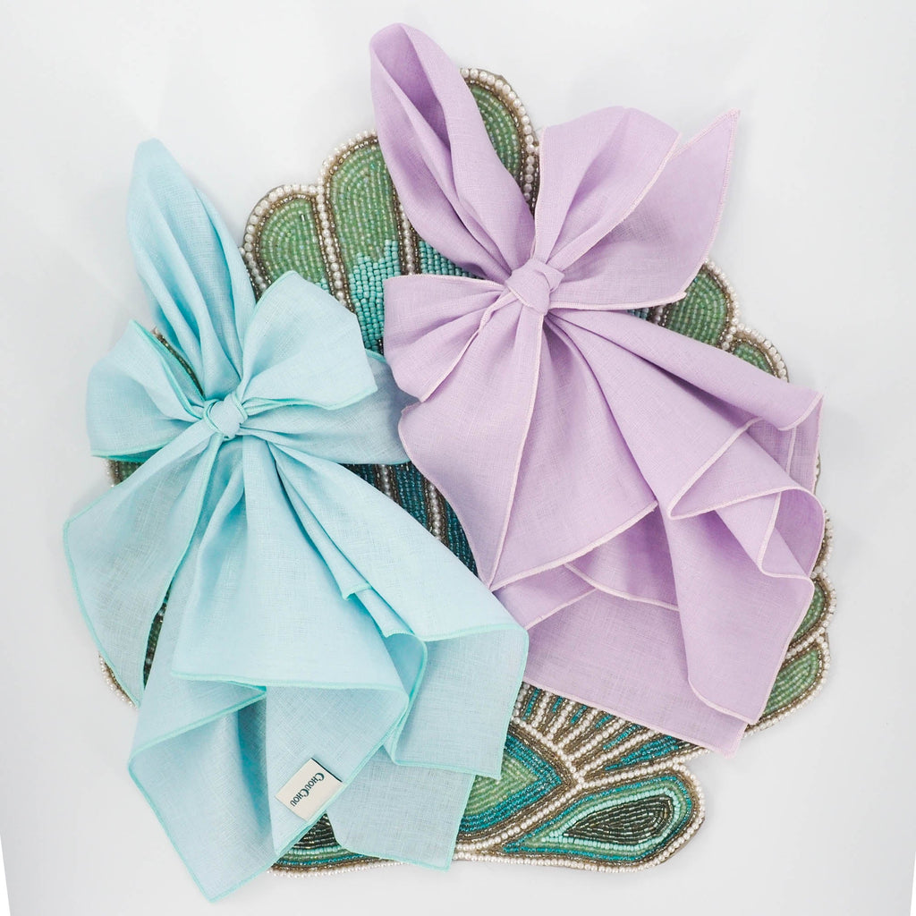 Green Linen Dinner Napkins, Set of 4