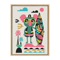 Sylvie Mid Century Modern Surf Koala Framed Canvas by Rachel Lee of My Dream Wall