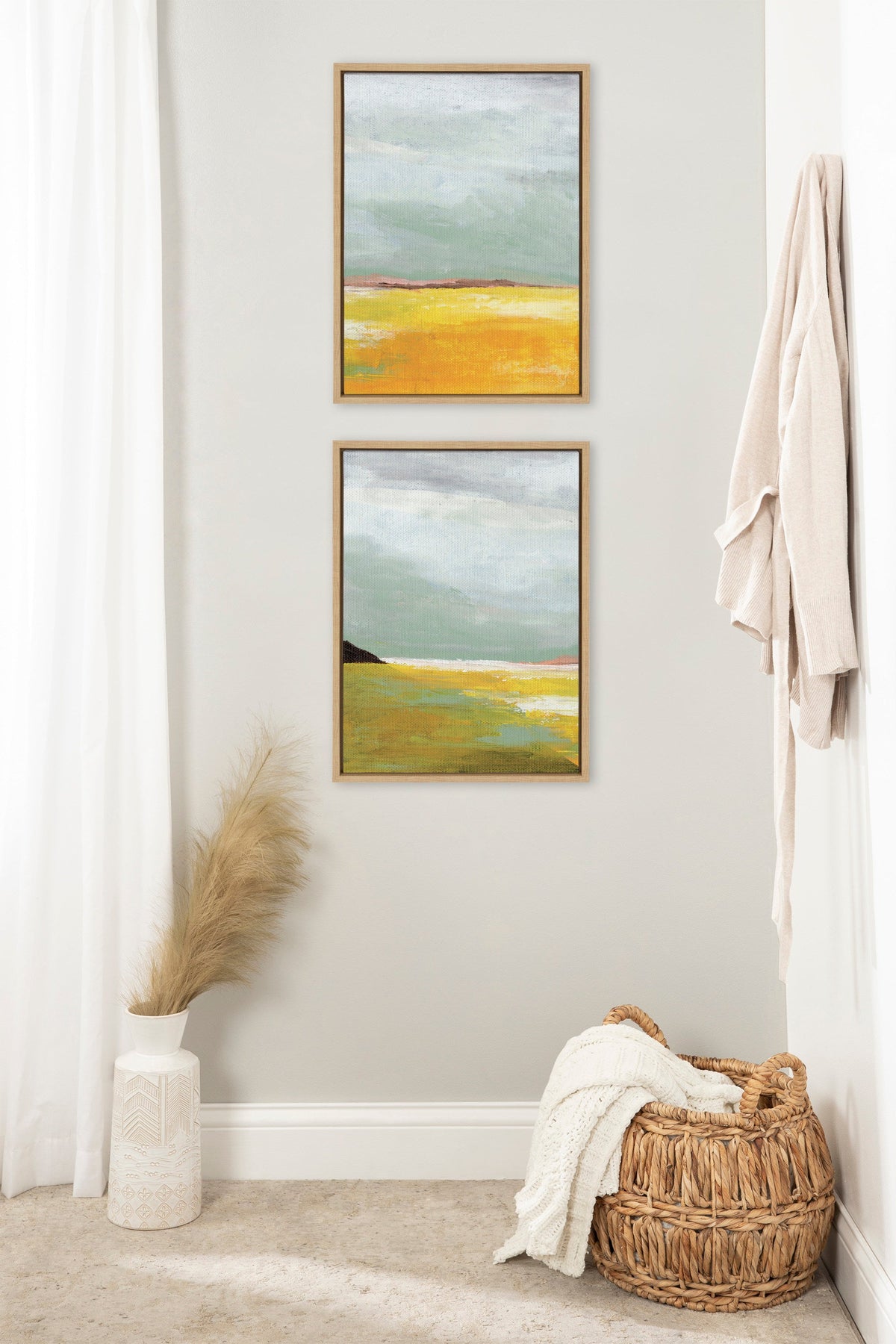 Sylvie Golden Root Lake I and II Framed Canvas Art Set of 2 by Nikita Jariwala