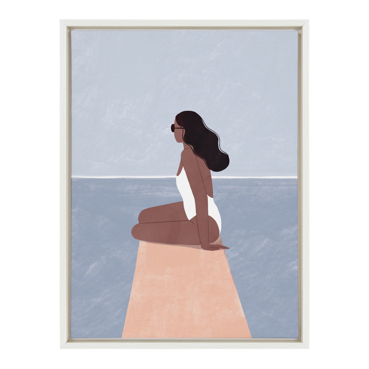 Sylvie Waiting For Framed Canvas by Maja Tomljanovic