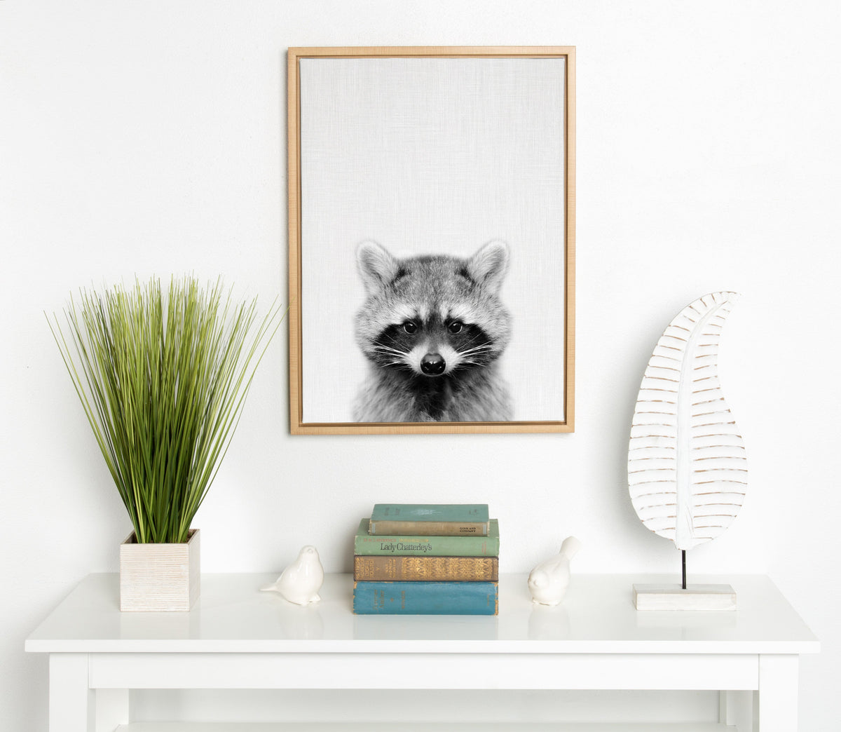 Sylvie Raccoon Framed Canvas by Simon Te Tai