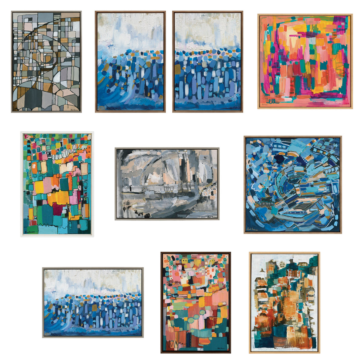 Sylvie Applause Framed Canvas Set of 2 by Leah Nadeau