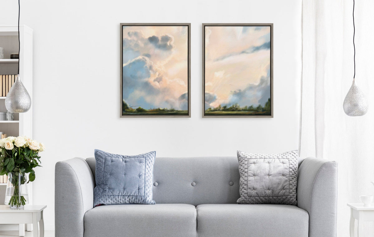 Sylvie Clouds Framed Canvas Set of 2 by Mary Sparrow