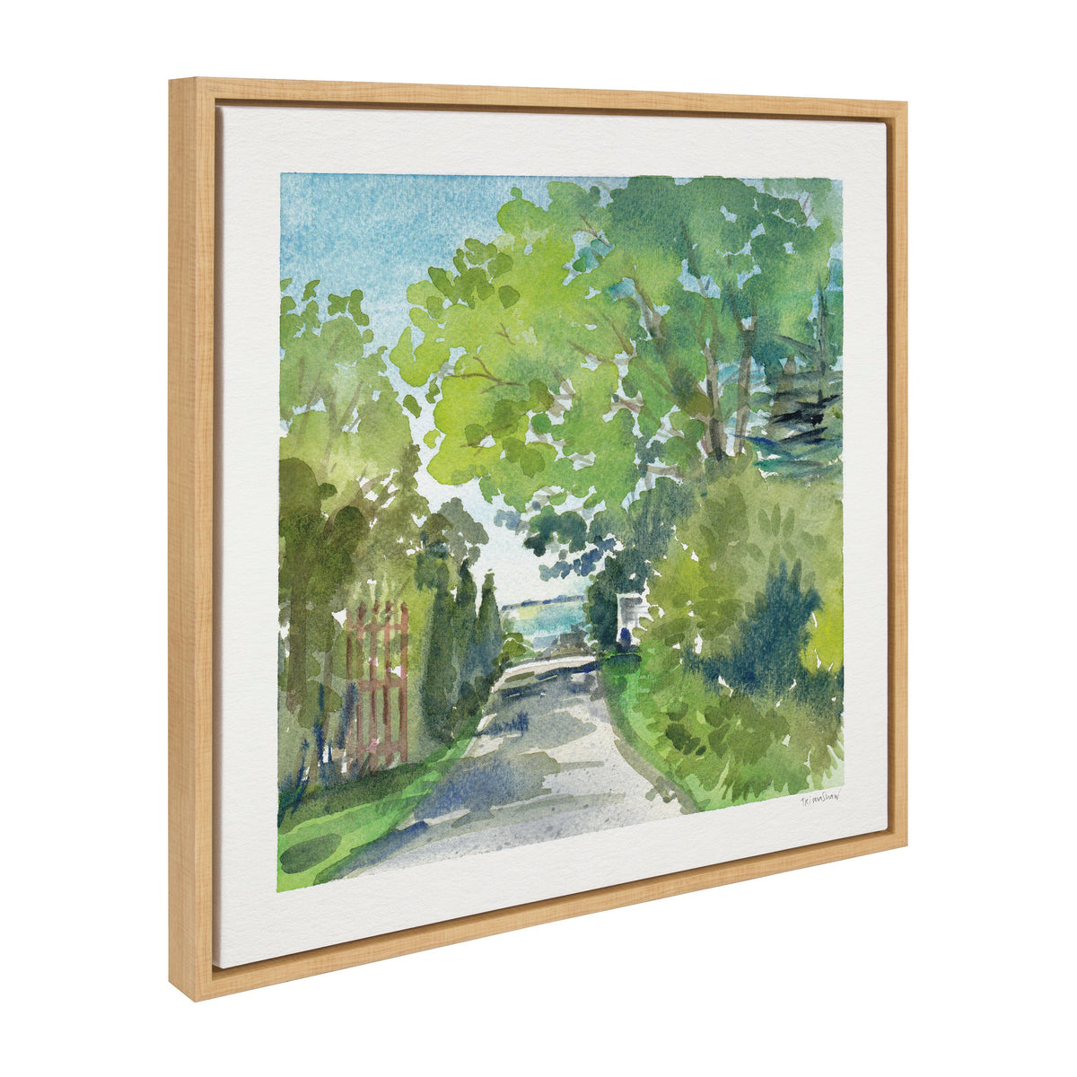 Sylvie The Lane and Sea Framed Canvas by Patricia Shaw