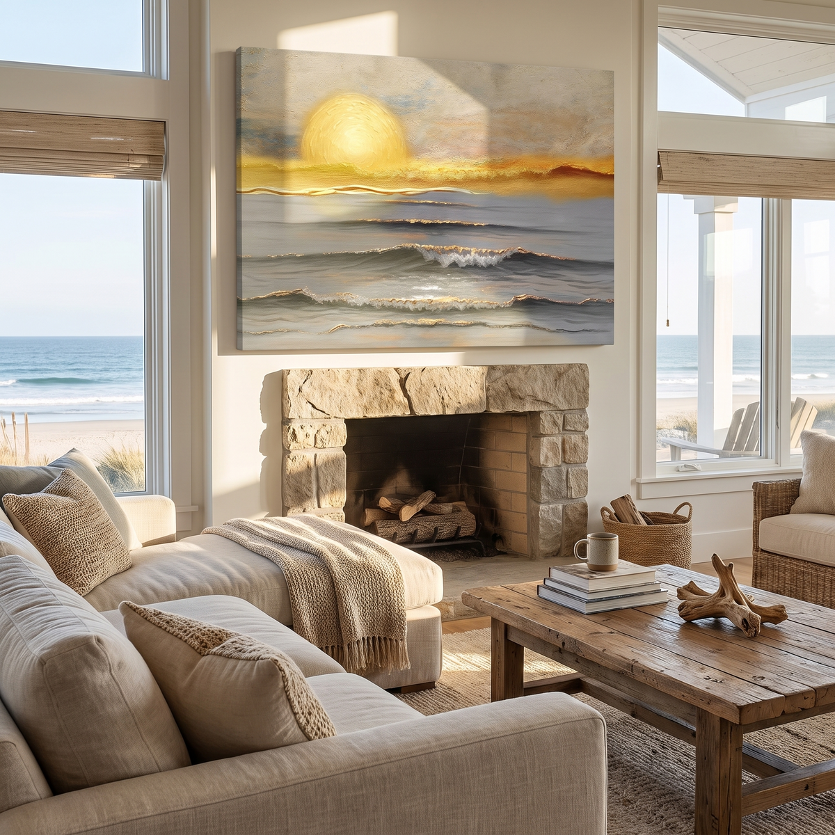 Golden Horizon Calm Wall Art