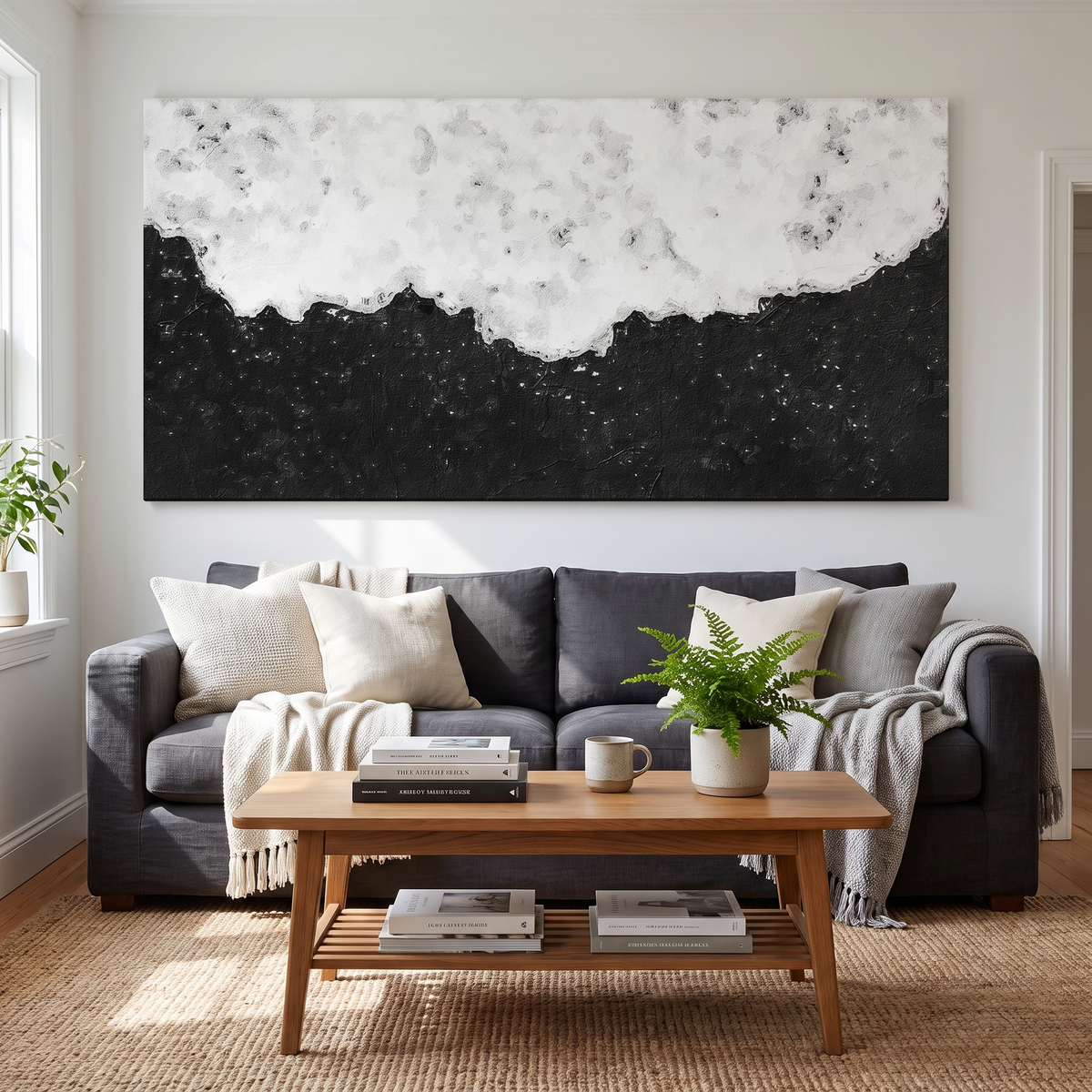Black And White Painting Canvas Wall Art