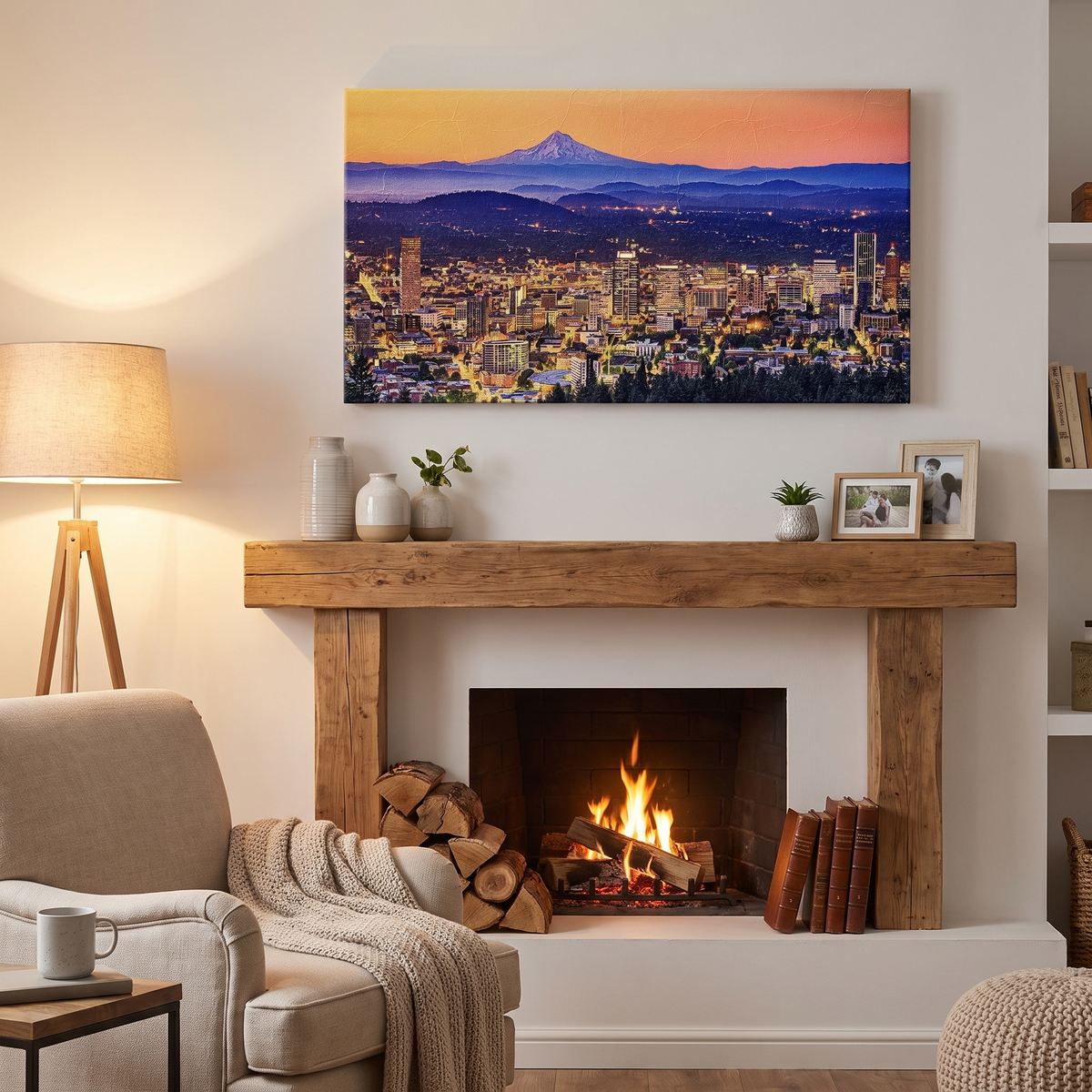 Portland Oregon Skyline Canvas Wall Art