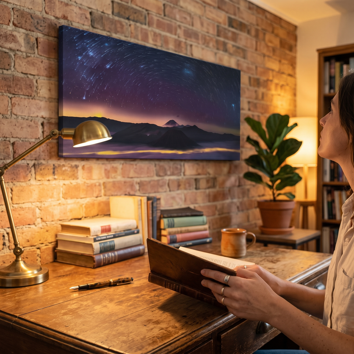 Majestic Starry Night Sky Canvas Wall Art