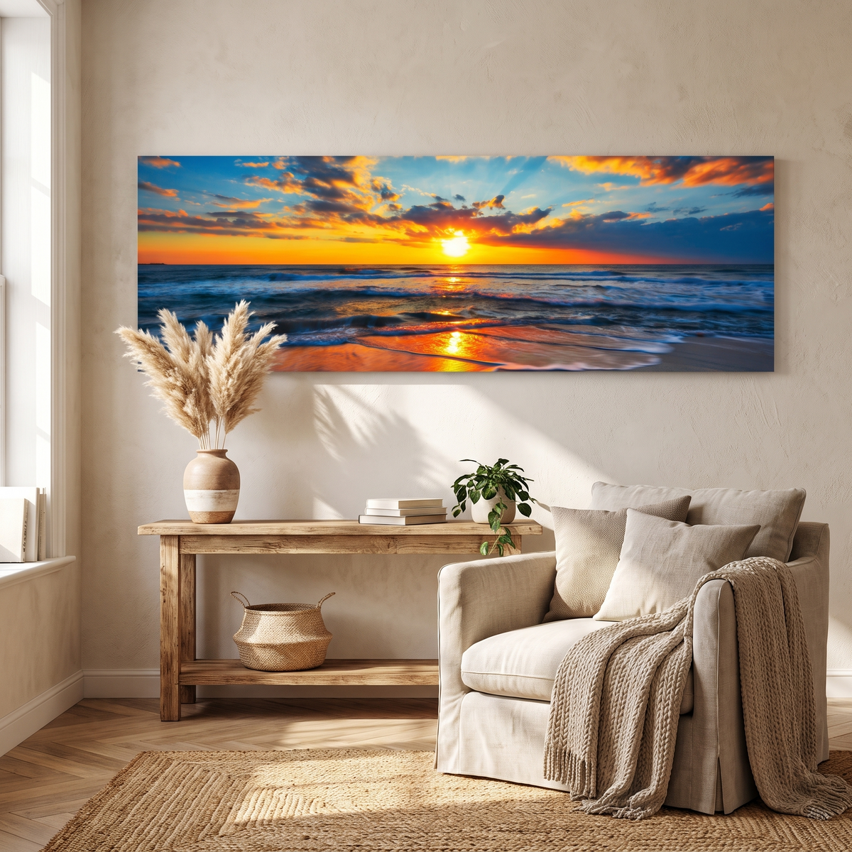 Sunrise On Atlantic Ocean Canvas Wall Art II